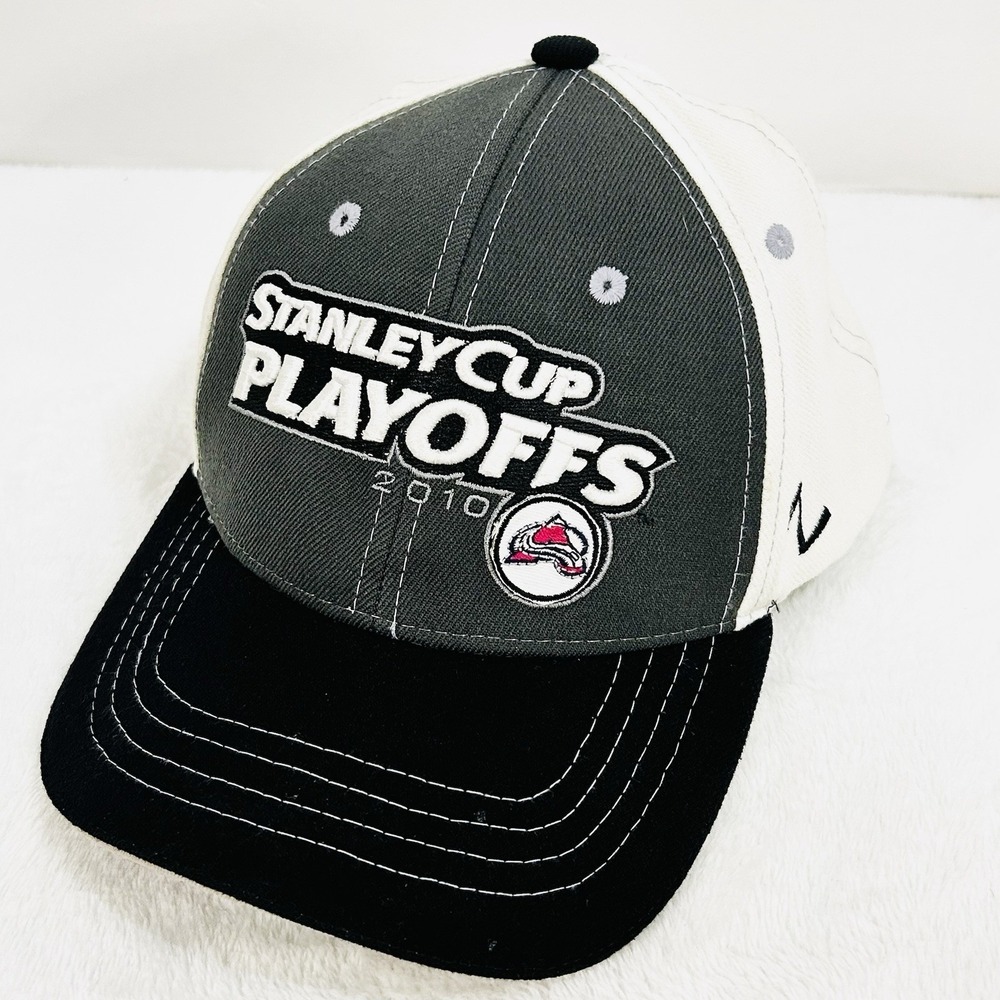 Colorado Avalanche Zephyr Stanley Cup Playoffs 2010 Hat Cap Stretch Flex M/L NHL